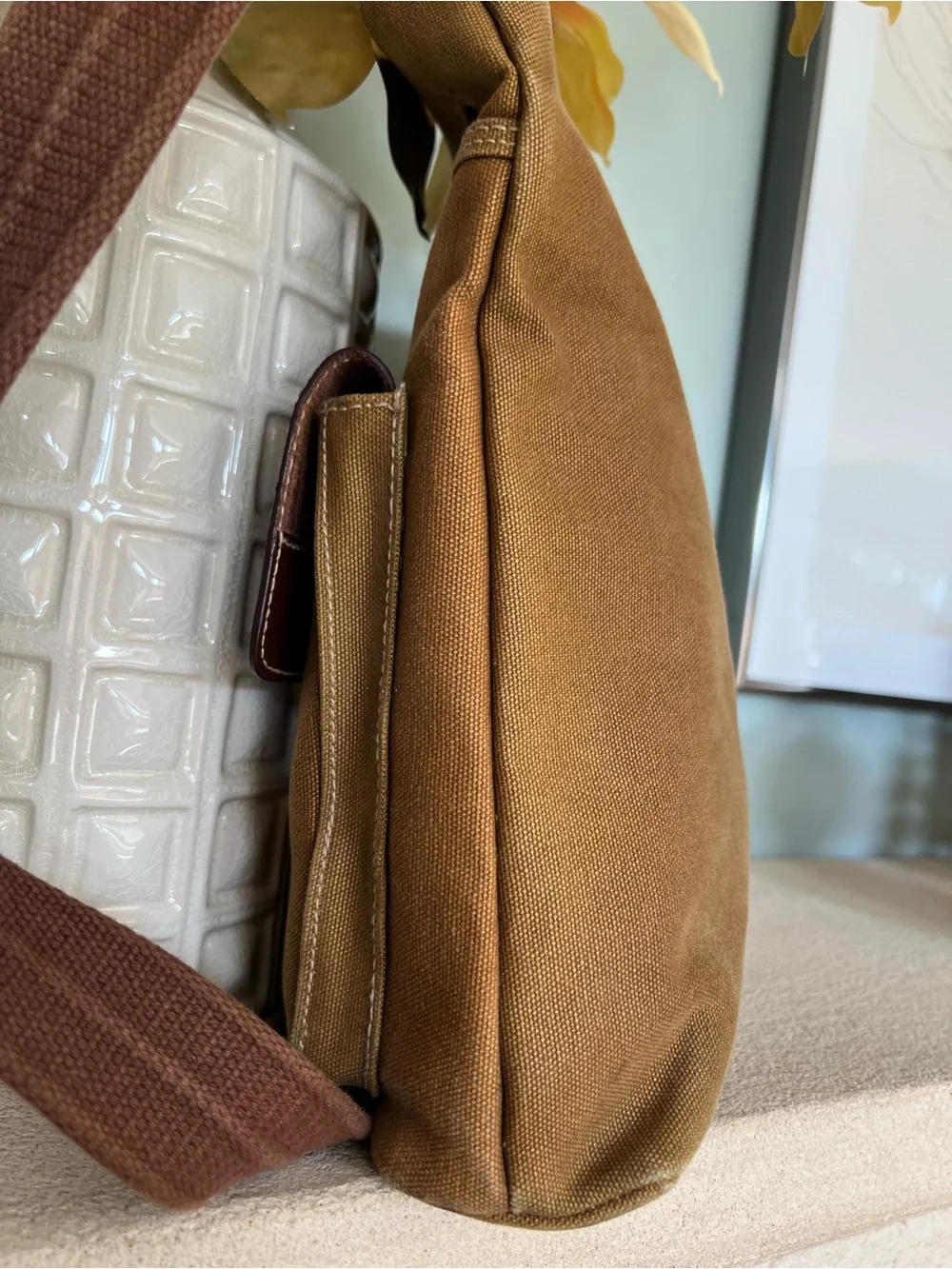 Fossil Expedition Unisex Canvas Leather Utility Crossbody Messenger Bag